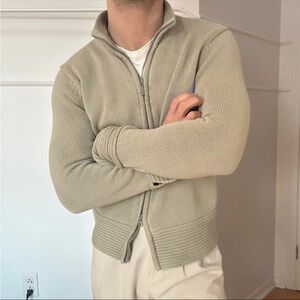 Navy Zip Up Sweater with Cozy Knit and Versatile Design